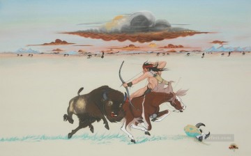 野生の牛を狩る Oil Paintings